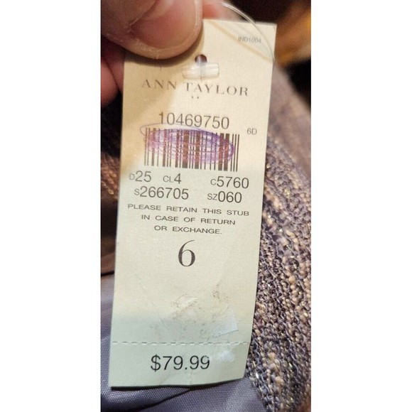 Ann Taylor Sz 6 Tweed Texture Brown‎ Gold Multicolor Lined Pencil Skirt NWT - Picture 12 of 12